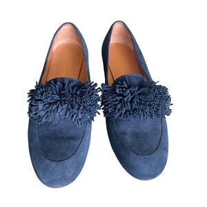 Mercanti Florentino Blue Fringe Suede Loafers